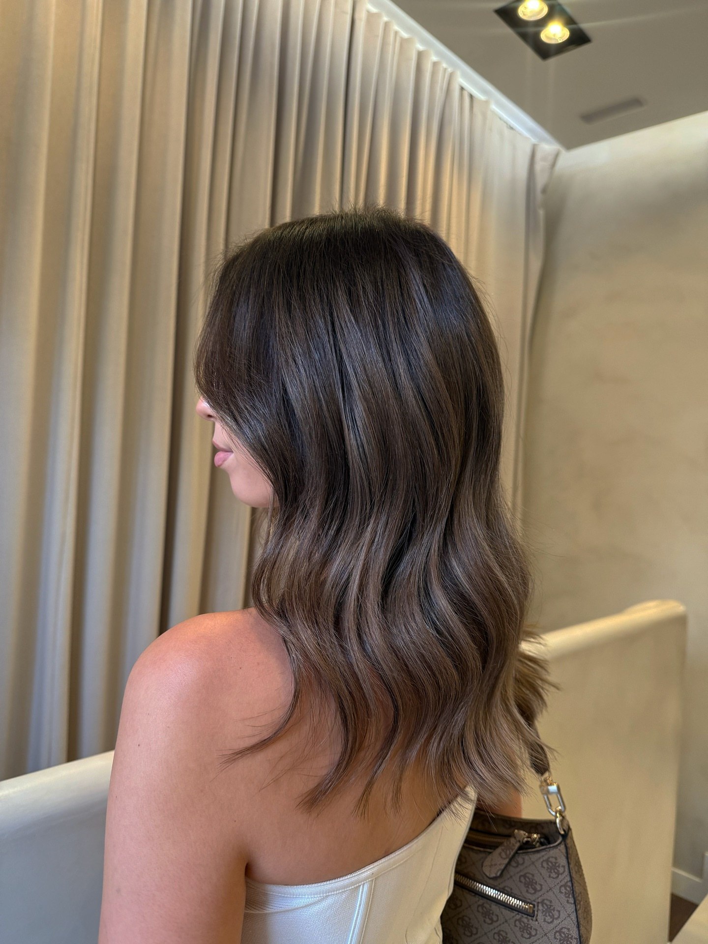Close-up of blended balayage/highlights